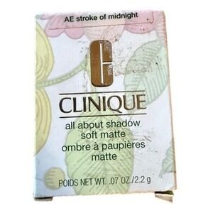 New Clinique All About Shadow Stroke of Midnight Soft Matte Eyeshadow Full .07oz